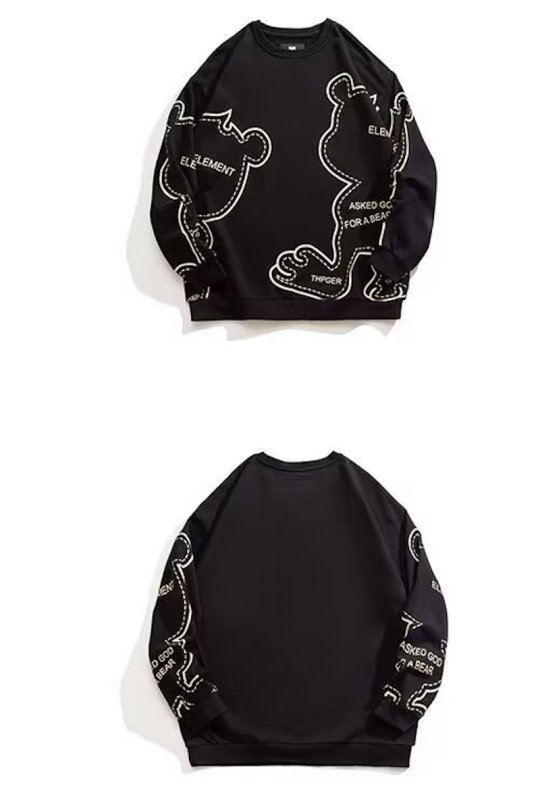 画像2: Bear print sweatshirt, plus sizes available 男女兼用  ユニセックスベア熊プリントスウェット プラスサイズあり (2)