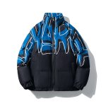 画像7:  Unisex Hip Hop Graffiti Stand Collar Jacket Cotton　 ユニセックス 男女兼用 ヒップホップグラフィティスタンドカラーダウンジャケット ジャンパー (7)