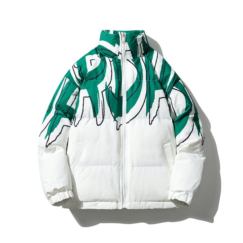 ACC グラフィティプリント ジャケット Unisex Hip Hop Graffiti Stand Collar Jacket Cotton ユニ
