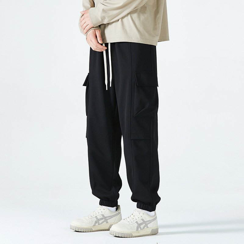 画像2: 24 men's multi-pocket casual cargo pants men and women  男女兼用 ユニセックス マルチポケット カジュアル カーゴパンツ スウェット パンツ (2)