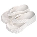 画像3: Thick-soled wedge EVA woven thong sandals slippers　ユニセックスファー厚底ウエッジEVA織トングサンダルスリッパ (3)