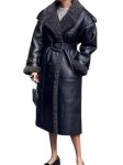 画像2: Cross-border black belted sheepskin fur short and long coat クロスボーダー黒ベルト付きシープスキンファーショート＆ロングコート (2)