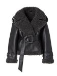 画像11: Cross-border black belted sheepskin fur short and long coat クロスボーダー黒ベルト付きシープスキンファーショート＆ロングコート (11)