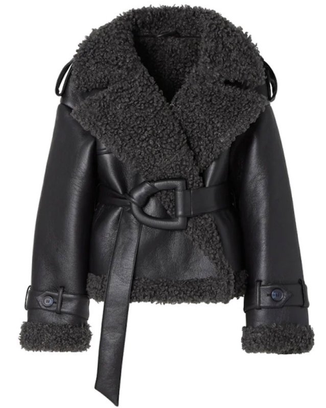 画像1: Cross-border black belted sheepskin fur short and long coat クロスボーダー黒ベルト付きシープスキンファーショート＆ロングコート (1)