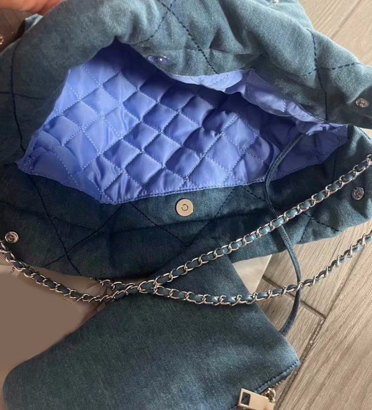 画像7: Fragrance Quilted Stud Denim Tote Shoulder Crossbody Bag フレグランスキルティングスタッズデニムトートショルダークロスボディーバッグ (7)