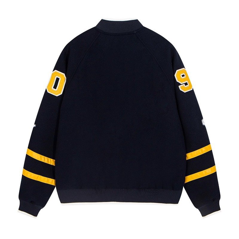 画像3: Patchwork embroidered baseball jacket baseball uniform jacket blouson  ユニセックス 男女兼用パッチワーク刺繍スタジアムジャンパー スタジャン MA-1 ボンバー ジャケット ブルゾン (3)