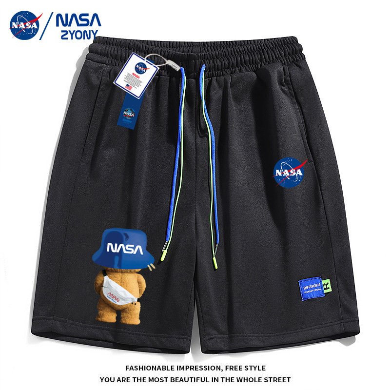 画像2: Unisex Nasa Bear Sweat Half Pants ユニセックス ナサ x ベア 熊 スウェットハーフパンツ ショートパンツ スウェットパンツ  (2)