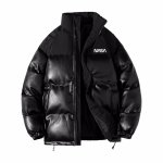 画像2: NASA logo Down jacket + Pants Setup ユニセッ クス男女兼用 シンプル NASA ナサロゴ ダウンジャケット ジャンバー スウェットパンツ セットアップ (2)