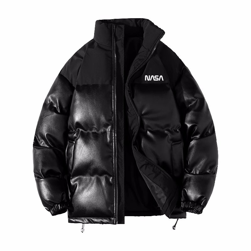 画像2: NASA logo Down jacket + Pants Setup ユニセッ クス男女兼用 シンプル NASA ナサロゴ ダウンジャケット ジャンバー スウェットパンツ セットアップ (2)