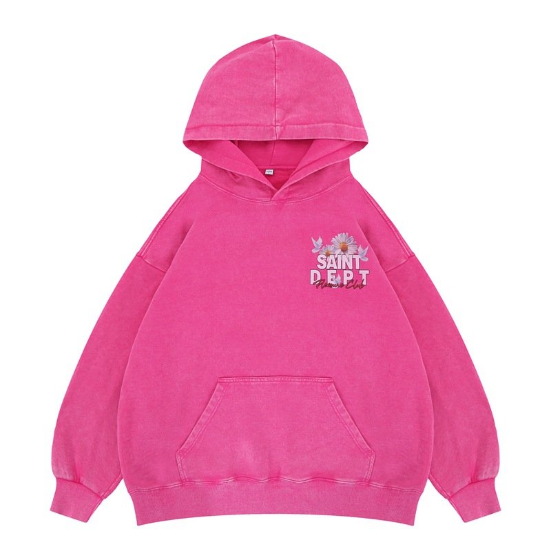 画像5: Unisex Sunflower floral vintage hoodie Sweatshirt　 ユニセックス 男女兼用 サンフラワーひまわり花柄ヴィンテージ加工プリントフーディパーカー  (5)