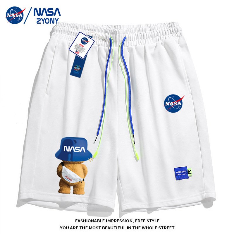 画像3: Unisex Nasa Bear Sweat Half Pants ユニセックス ナサ x ベア 熊 スウェットハーフパンツ ショートパンツ スウェットパンツ  (3)