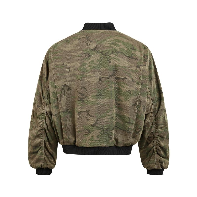 画像2: MADEMONE Street Retro Camouflage Thick Jacket Jumper  ユニセックス 男女兼用MADEEXTREME 迷彩カモフラージュ厚手MA-1 ボンバー ジャケット ブルゾン (2)
