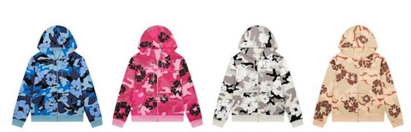 画像5: Unisex Camouflage flower print zip-up hoodie Sweatshirt  ユニセックス 男女兼用 カモフラージュ フラワープリントプリントフーディパーカー  (5)