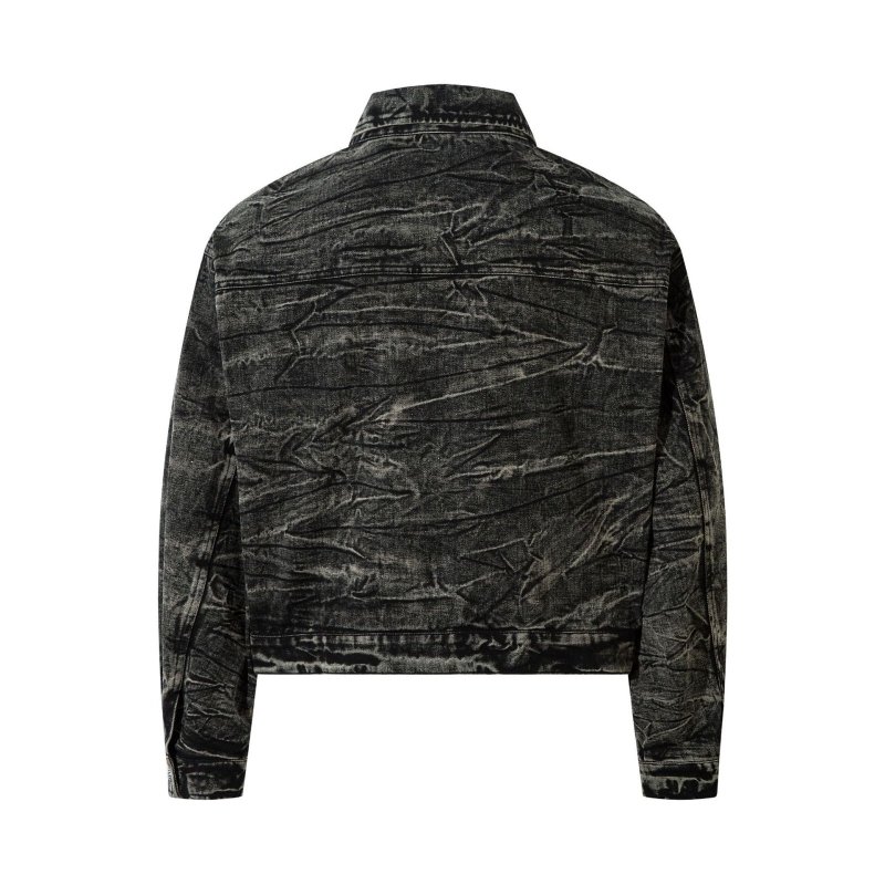 画像2: Washed denim jean jacket ユニセックス 男女兼用ウォッシュ加工デニムジャケット Gジャンブルゾン (2)