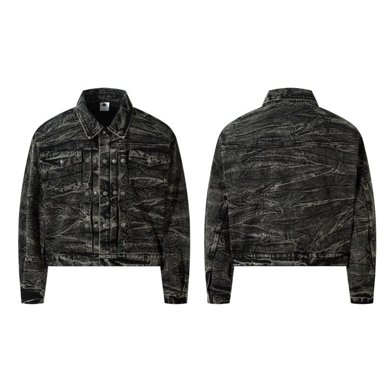 画像3: Washed denim jean jacket ユニセックス 男女兼用ウォッシュ加工デニムジャケット Gジャンブルゾン (3)