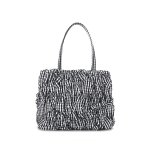 画像2: Checkered Pleated Square Small Tote Shoulder Crossbody Bag　ユニセックスチェックギャザースクエアスモールトートショルダーバッグ (2)
