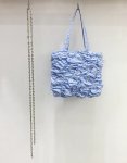 画像6: Checkered Pleated Square Small Tote Shoulder Crossbody Bag　ユニセックスチェックギャザースクエアスモールトートショルダーバッグ (6)