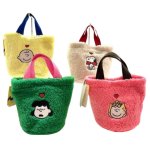 画像1: snoopy fur bag tote  Bag　スヌーピーファーモコモコトートバッグ (1)