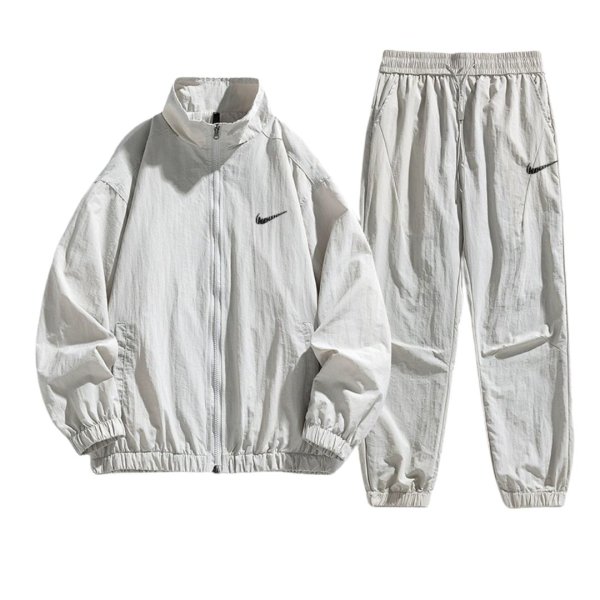 画像1: 25Unisex ‎Not Swoosh logo Nylon Set up Matching Set Jacket + Pant ユニセックス 男女兼用 ノット スウォッシュロゴ マッチングセット ナイロン セットアップ 上下 (1)