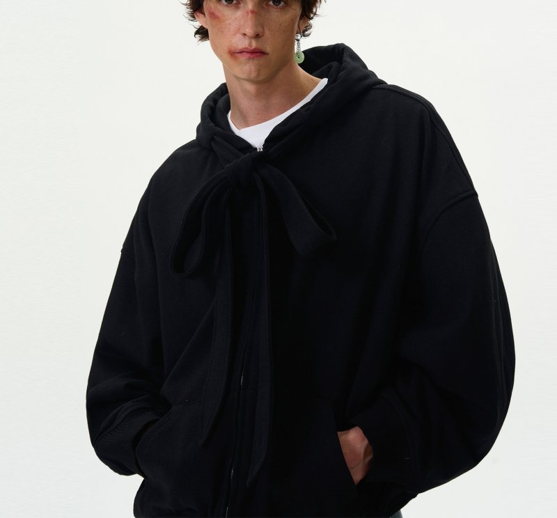 画像2: MADWITCH American retro strap design hooded sweatshirt  男女兼用ユニセックス MADWITCH アメリカンレトロストラップデザインフード付きスウェットシャツ (2)