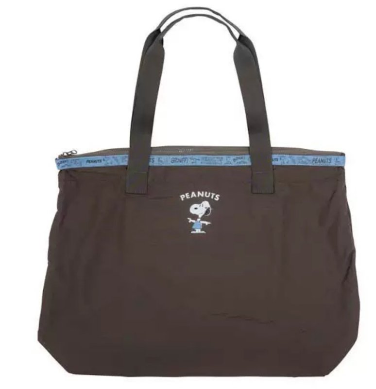 画像2: Snoopy Large Capacity Portable Folding Fitness Tote Shoulder Eco Shopping Bag 男女兼用 スヌーピー大容量ポータブル折りたたみフィットネスショルダートートショッピングエコバッグ 通学 通勤 (2)