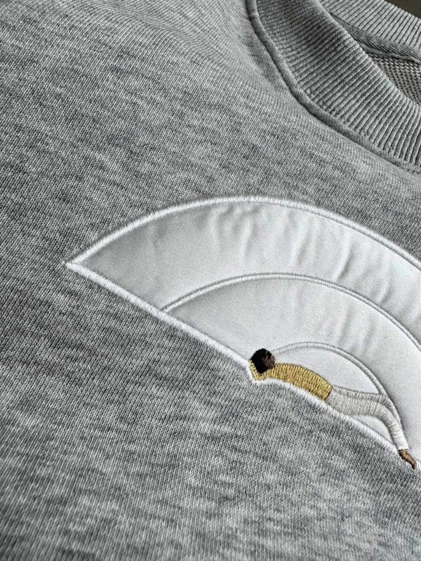 画像15: Unique emblem embroidered round neck long sleeve sweatshirt    ユニークエンブレム刺繍ラウンドネック長袖スウェットシャツトレーナー (15)