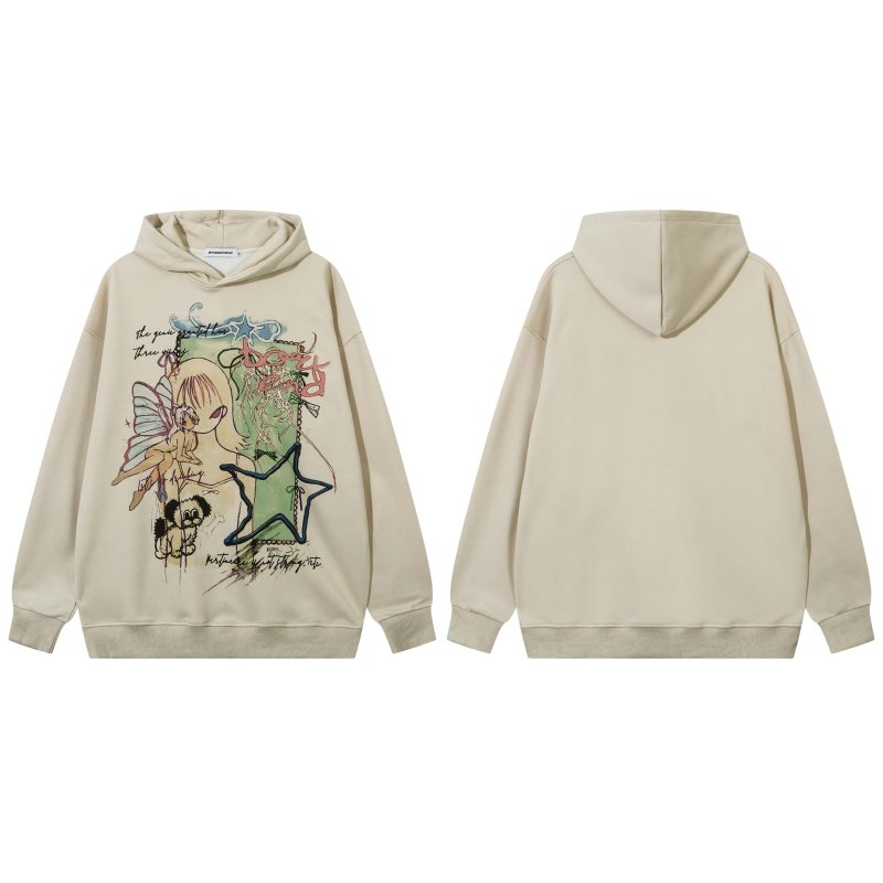 画像3: Unisex Girl Letter Print Hoodie ユニセックス男女兼用 ガールズレタープリントフーディ スウェット   (3)