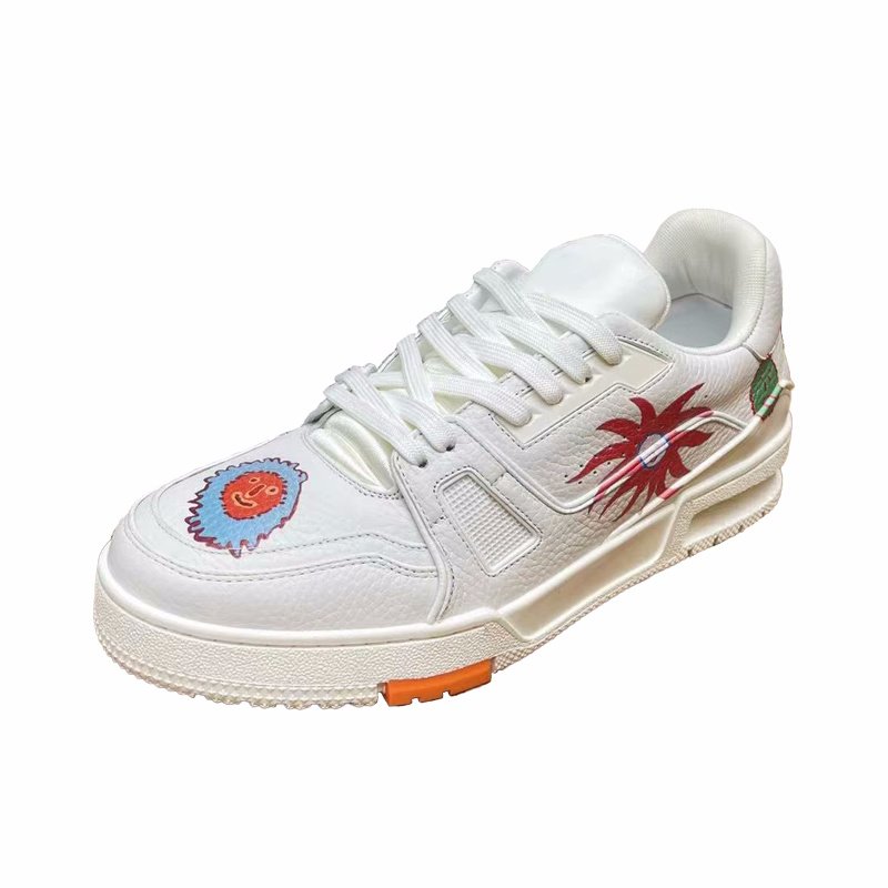 画像2: Hip hop graphic print lace-up leather sneakers　ユニセックス男女兼用ヒップホップグラフィック レースアップ レザー スニーカーシューズ (2)