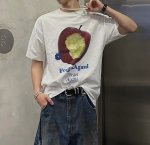 画像6: Unisex Half-eaten Apple Print short sleeve T-shirt　　男女兼用ユニセックス かじりかけバイトプリント半袖Tシャツ (6)