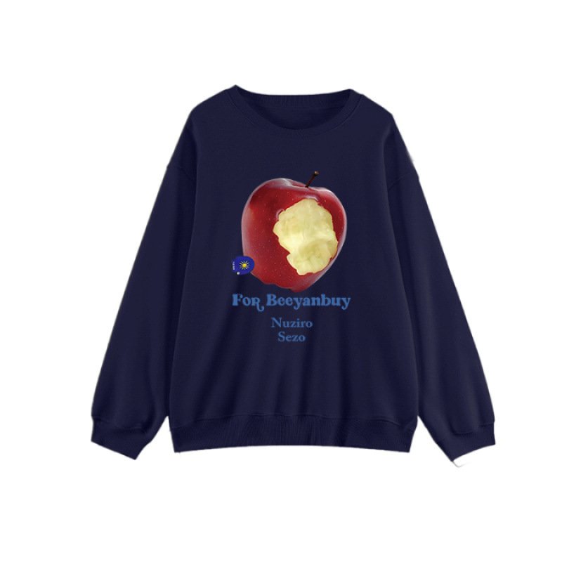 画像4: Unisex half-eaten apple print sweatshirt 男女兼用 ユニセックスかじりかけアップルプリントスウェット (4)