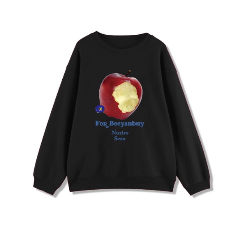 画像2: Unisex half-eaten apple print sweatshirt 男女兼用 ユニセックスかじりかけアップルプリントスウェット (2)