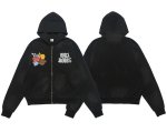 画像2: Unisex LawFoo American Street Wash Print Double Zip Hoodie 　ユニセックス男女兼用LawFoo アメリカンストリートウォッシュプリントダブルジップ フーディ スウェット   (2)
