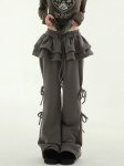 画像13: Wide leg sweatpants with frill ribbon skirt hiphop dance pants trousers 　フリルリボンスカート付きワイドレッグスエットパンツ (13)