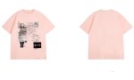 画像12: Unisex Creative Line Illusion Letter Short Sleeve T-Shirt　　男女兼用ユニセックス イルージョンレタープリント半袖Tシャツ (12)