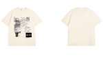 画像13: Unisex Creative Line Illusion Letter Short Sleeve T-Shirt　　男女兼用ユニセックス イルージョンレタープリント半袖Tシャツ (13)