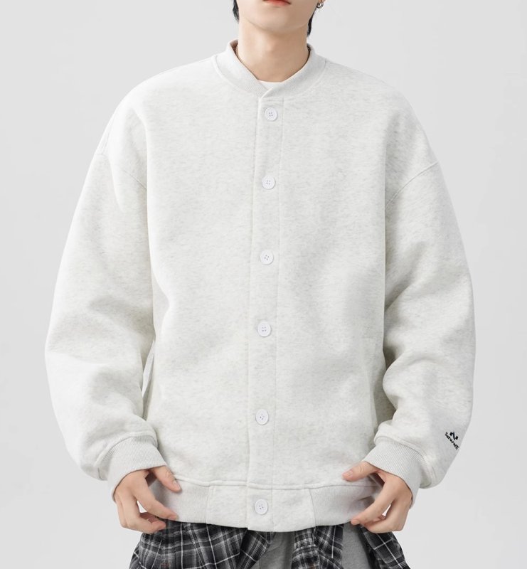 画像8: Unisex Sweat baseball simple jacket  baseball jacket Stadium Jumper  blouson  ユニセックス 男女兼用スウェットベースボールシンプルジャケットベースボールジャケットスタジアムジャンパー スタジャン ブルゾン (8)