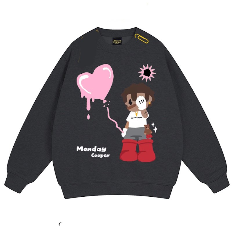 画像5: Unisex Hip hop boy graphic print Sweatshirt 　　男女兼用ユニセックスヒップホップボーイグラフィックプリントスウェットシャツ (5)
