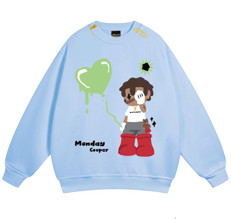 画像6: Unisex Hip hop boy graphic print Sweatshirt 　　男女兼用ユニセックスヒップホップボーイグラフィックプリントスウェットシャツ (6)