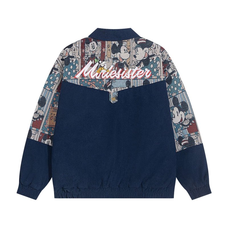 画像3: Unisex Mickey Mouse & Goofy Gobelin Jacket Blouson coat  ユニセックス 男女兼用ミッキーマウス&グフィーゴブラン織りジャケットハーフコート ブルゾン (3)