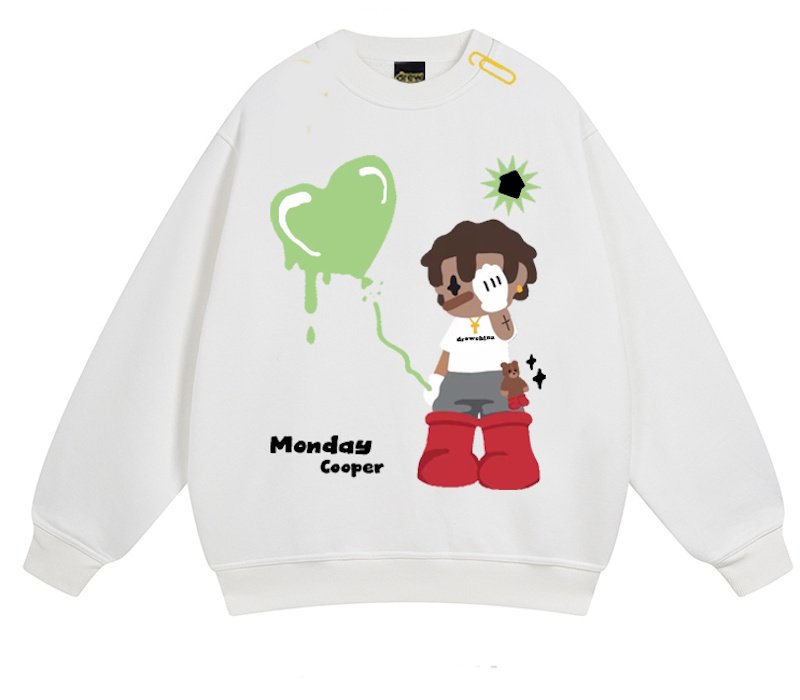 画像1: Unisex Hip hop boy graphic print Sweatshirt 　　男女兼用ユニセックスヒップホップボーイグラフィックプリントスウェットシャツ (1)