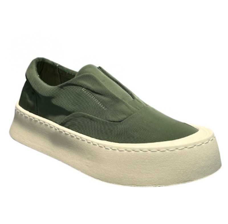 画像8: Thick-soled lace soft-sole slip-on loafer-type sneakers shoes ユニセックス 男女兼用厚底ソフトソールスリッポンローファータイプスニーカー (8)
