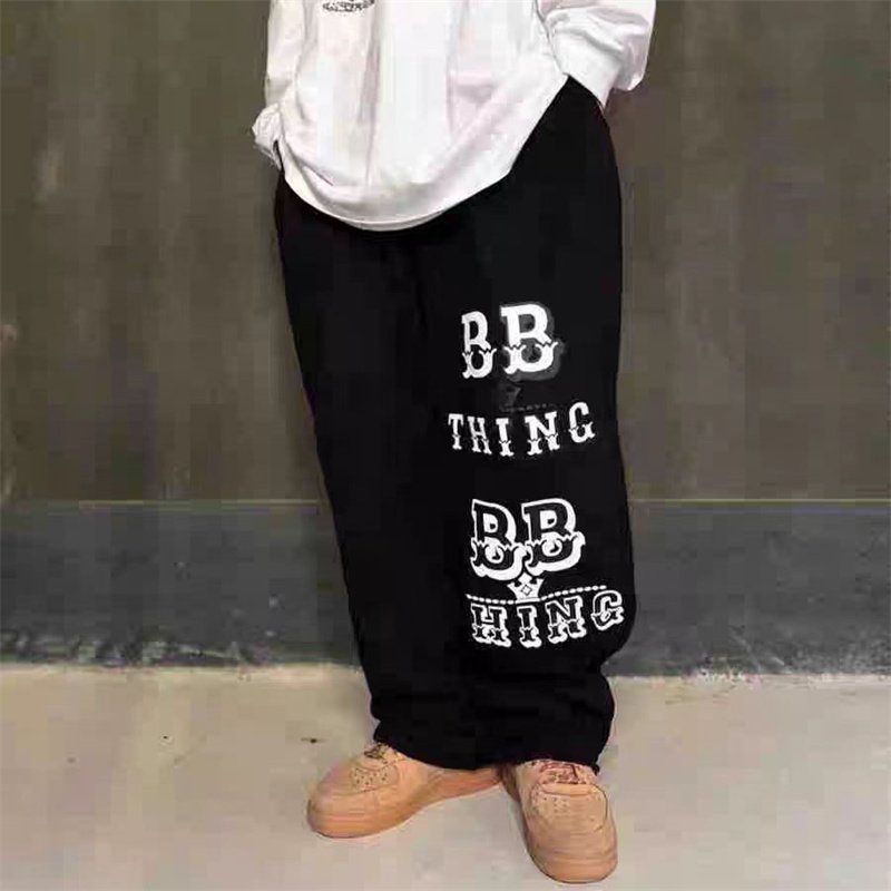 画像3: Unisex BB logo sweatpants trousers  男女兼用 ユニセックス BBロゴ スウェットパンツヒップホップスポーツ (3)