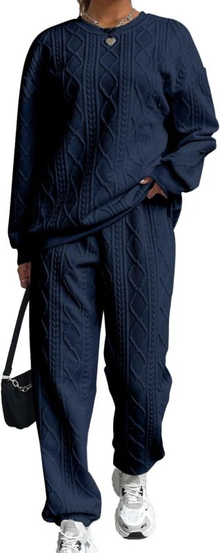 画像4: Aran pattern  round neck sweatshirt and sweatpants set  アラン模様スウェット セットアップ トレーナー& パンツ (4)