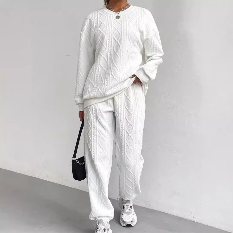 画像14: Aran pattern  round neck sweatshirt and sweatpants set  アラン模様スウェット セットアップ トレーナー& パンツ (14)
