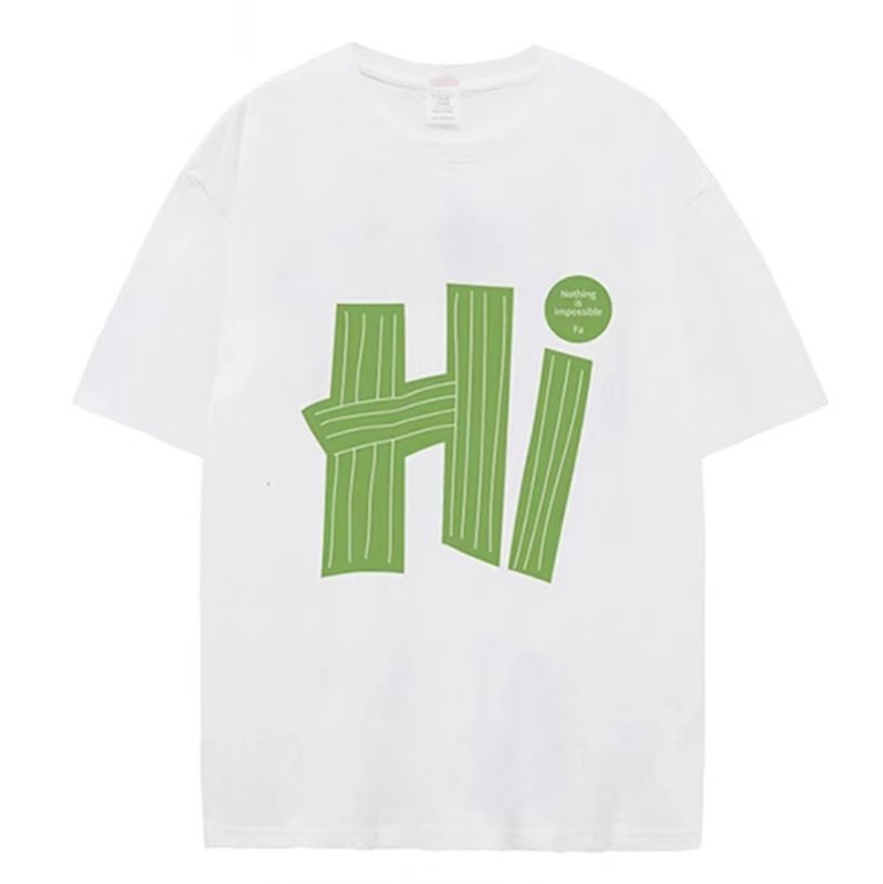 画像3: Unisex HI logo round neck short sleeve T-shirt　男女兼用ユニセックスHIロゴラウンドネックプリント半袖Tシャツ (3)
