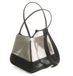 画像1: Canvas bucket bag with contrasting colour trim　キャンバスステッチ縁取り バケットトートショルダーバッグ (1)