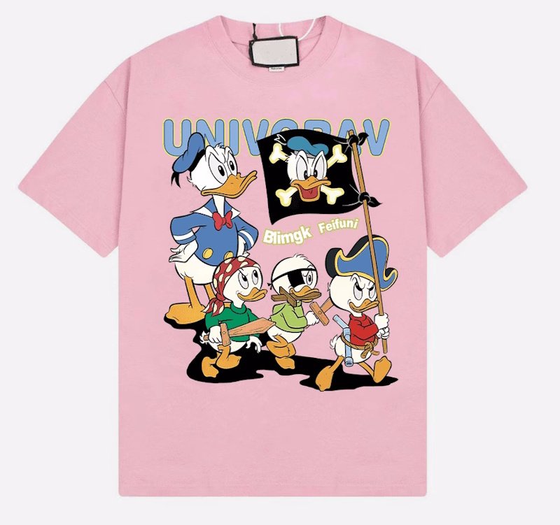 画像5: Unisex Pirate Donald Duck Family Print round neck short sleeve T-shirt　男女兼用ユニセックス海賊ドナルドダックファミリーラウンドネックプリント半袖Tシャツ (5)
