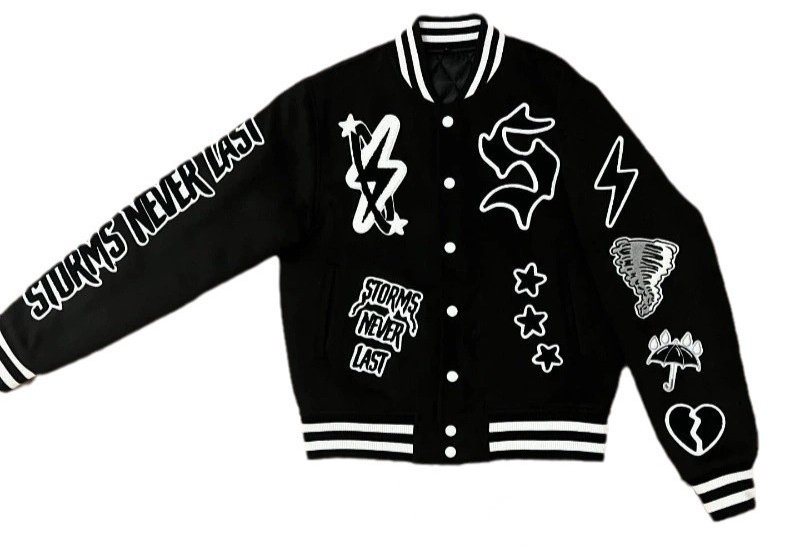 画像3: STORMS logo and hip hop embroidery baseball jacket Stadium Jumper  blouson  ユニセックス 男女兼用STORMSロゴ＆ヒップホップ刺繍ベースボールジャケットスタジアムジャンパージャケット スタジャン ブルゾン (3)