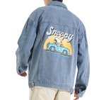 画像1: Snoopy denim jean jacket　ユニセックス 男女兼用スヌーピープリントデニムジャケット Gジャンブルゾン (1)