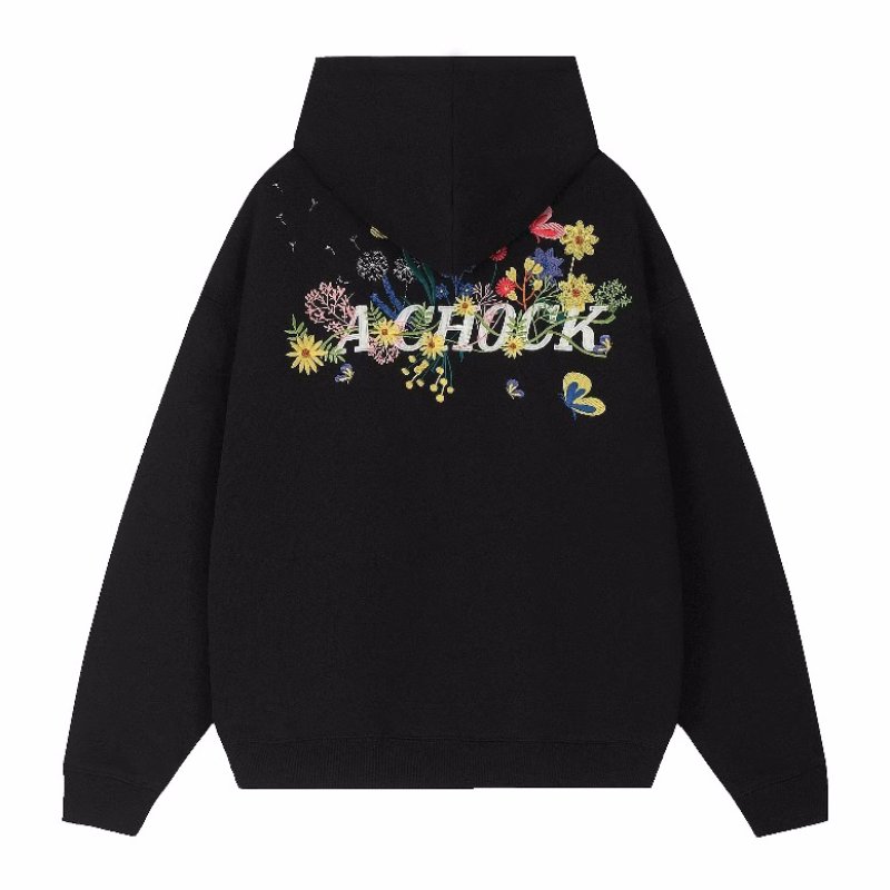 画像9: Unisex Achock logo and floral print zip-up hoodie　ユニセックス男女兼用Achockロゴ＆ フローラルプリントフーディ スウェット   (9)